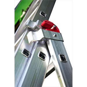 En Uzun Sürgülü 18 M.  A Tipi Geniş Ayaklı Güvenli Kilitli Kemerli 60 Basamaklı Aluminyum Merdiven