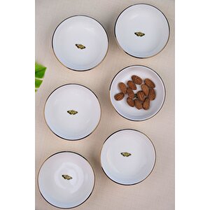 Tabak Evi Kelebek Altın Yaldızlı Kase 10x3cm 150cc 6 Li