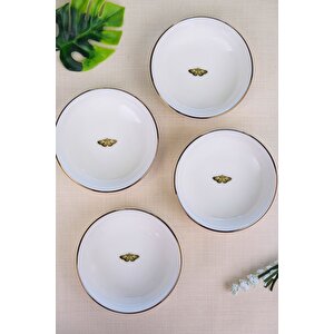 Tabak Evi Kelebek Altın Yaldızlı Kase 10x3cm 150cc 4 Lü