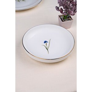 Tabak Evi Porselen Natura Karma Altın Yaldız Çukur Tabak 18,50cm 6 Lı