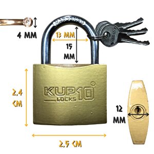 Asma Kilit Sarı 25 Mm. - 3 Anahtarlı