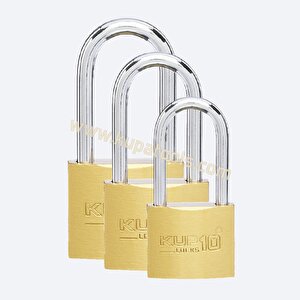 Kupa Uzun Kanca Asma Kilit Sarı 50 Mm. - 3 Anahtarlı