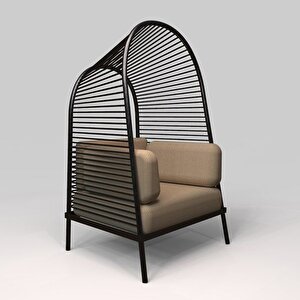 Vivanco Modern Berjer Koltuk Lobi Oturma Bench Siyah