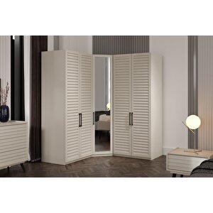 Rent Beige 5 Kapılı Köşe Gardırop