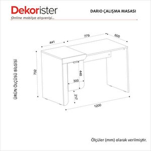 Dekorister Dario Çalışma Masası Sepet - Beyaz