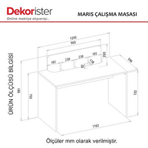 Dekorister Maris Çalışma Masası Sepet - Beyaz
