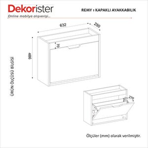 Dekorister Remy 1 Kapaklı Ayakkabılık Kumtaşı - Antrasit