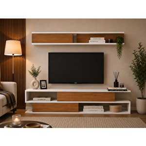 Sims Tv Ünitesi Beyaz Teak Beyaz-Teak