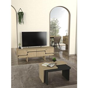 Dekorister Lava Tv Sehpası Rota - Antresit 150cm