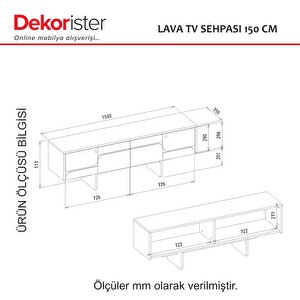 Dekorister Lava Tv Sehpası Rota - Antresit 150cm