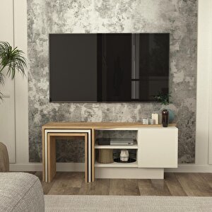 Dekorister Rodega Tv Sehpası Sepet - Kumtaşı 120 Cm