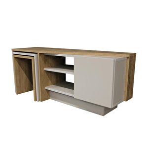 Dekorister Rodega Tv Sehpası Sepet - Kumtaşı 120 Cm