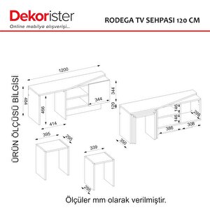 Dekorister Rodega Tv Sehpası Sepet - Kumtaşı 120 Cm