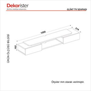 Dekorister Glint Tv Sehpası Antrasit - Rota 150 Cm