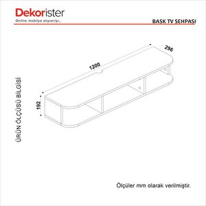 Dekorister Bask Tv Sehpası Beyaz 120 Cm