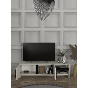 Venera Tv Sehpası Kumtaşı - Senkronsiyah 150 Cm
