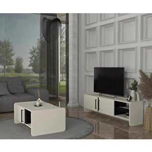Dekorister Venera Tv Sehpası Kumtaşı - Senkronsiyah 150 Cm