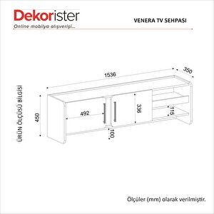Dekorister Venera Tv Sehpası Kumtaşı - Senkronsiyah 150 Cm