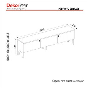 Dekorister Pedro Tv Sehpası Antrasit - Rota 180cm