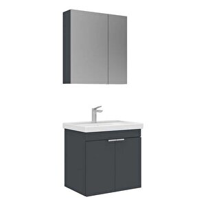 Desna 60 Cm Takım Ayna Dolaplı Antarsit