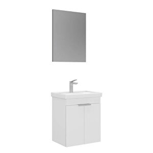 Desna 50 Cm Asma Banyo Dolabı Set, Düz Ayna