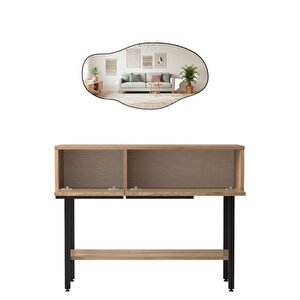 Robin Home Antre Hol Salon Aynalı Dresuar Kapaklı Metal Ayaklı No1 Sepet