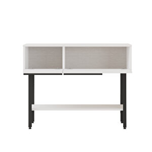 Robin Home Antre Hol Salon Aynalı Dresuar Kapaklı Metal Ayaklı No1 Beyaz