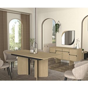 Dekorister Lava Yemek Masası Rota - Antrasit 180cm