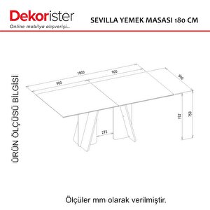 Dekorister Sevilla Yemek Masası Kumtaşı - Traverten 180cm