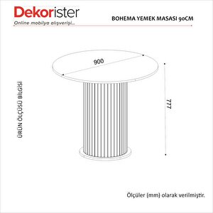 Dekorister Bohema Yemek Masası Aytaşı - Sepet 90cm