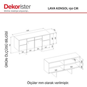 Dekorister Lava Konsol Rota - Antrasit 150cm