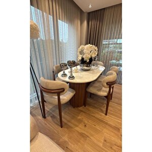 Bella Oval Masa & 6 Sandalyeli Yemek Masası Takımı