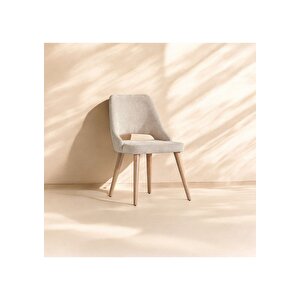 Orin  80x132 Mdf Açılabilir Meşe Masa 4 Krem Sandalye