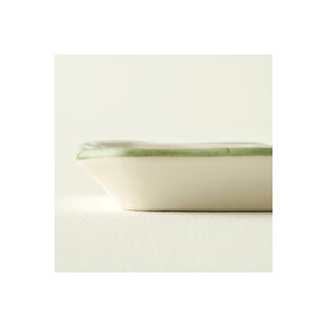 Julia Stoneware Mini Sunum Tabağı Yeşil (14x9,5 Cm) Yeşil
