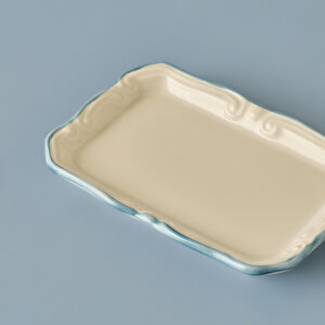 Mabel Stoneware Mini Sunum Tabağı Mavi (14x9,5 Cm) Mavi