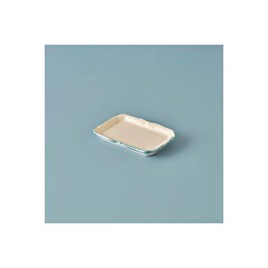 Mabel Stoneware Mini Sunum Tabağı Mavi (14x9,5 Cm) Mavi