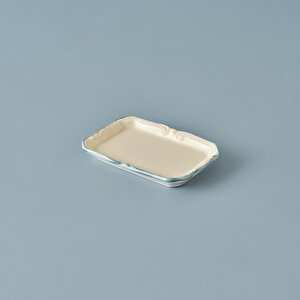 Mabel Stoneware Mini Sunum Tabağı Mavi (14x9,5 Cm) Mavi