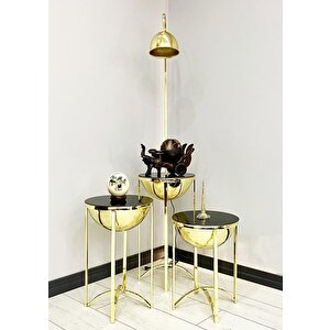 Lale Gold 3 Sehpalı Lambader Takımı