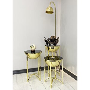 Lale Gold 3 Sehpalı Lambader Takımı