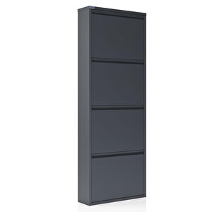 4'lü Metal Ayakkabılık - Antrasit