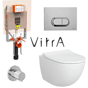 Vitra Sento Rim-ex Asma Klozet Slim Kapak 7748b003-0559, Vitra Gömme Rezervuar Set 768-1851