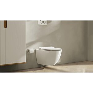 Vitra Sento Kanallı Asma Klozet Beyaz + Vitra Slim Yavaş Kapanır Kapak