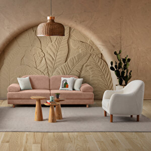 Eymense Aries Yataklı Sandıklı Koltuk Takımı 3+3+1 Pembe