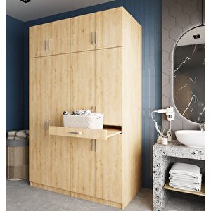 Megan Çamaşır Ve Kurutma Makinesi Dolabı Banyo Dolabı Meşe- Montaj Dahil
