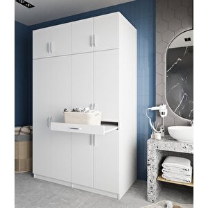 Megan Çamaşır Ve Kurutma Makinesi Dolabı Banyo Dolabı Beyaz- Montaj Dahil