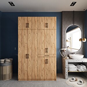 Modena Çamaşır Ve Kurutma Makinesi Dolabı Banyo Dolabı Çam- Montaj Dahil