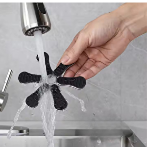 Durevo Moderno Paslanmaz Çelik Bardak Yıkamalı Mutfak Eviyesi Siyah Renk 68x45cm Bal Peteği Yüzey