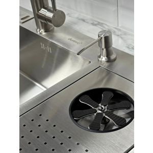 Durevo Moderno Paslanmaz Çelik Bardak Yıkamalı Mutfak Eviyesi Inoks Renk 76x48cm Çelik