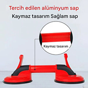 Çiftli Vakumlu Alüminyum Vantuz Tutucu Cam Fayans Mermer Metal Ahşap Taşıma Aparatı Max 100 Kg