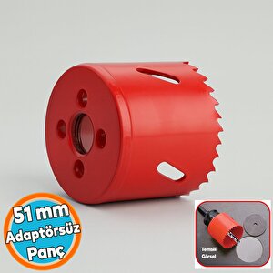 Metal Panç Ø 51 Mm Delik Açma Alçıpan Ahşap Pvc Delme Testeresi Adaptörsüz 1 Adet